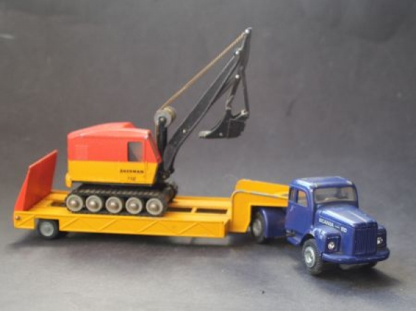 Tekno Scania Vabis 110 Sattelschlepper mit Akerman Bagger 1958 Metallmodell (4915)